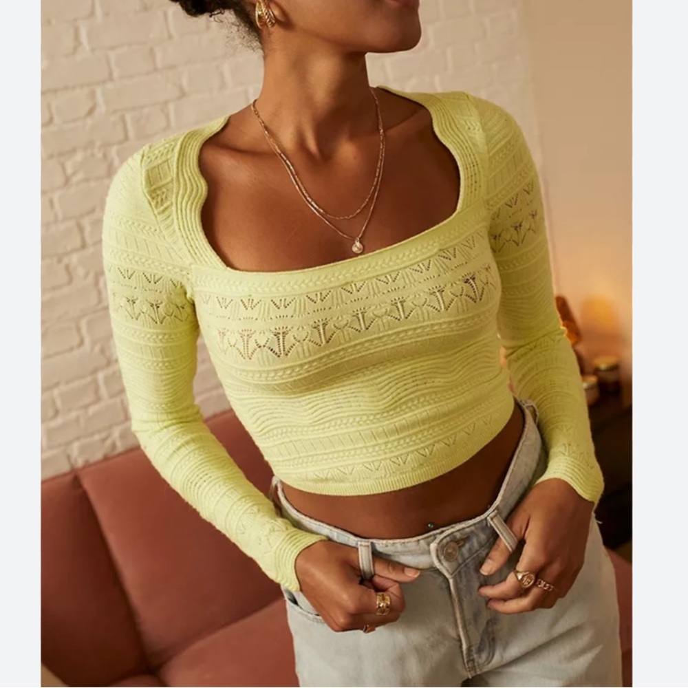 Urban Outfitters knit Fitted Crop Top sweater